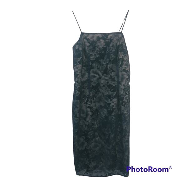 Alyn Paige Vintage Blue Dress Velour Floral Pattern Size 7/8 - Picture 1 of 9